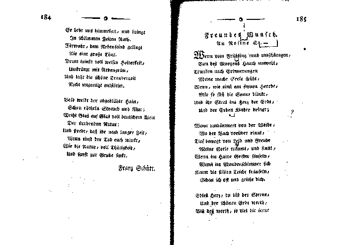 carl lang almanach 1797 - p 184/185