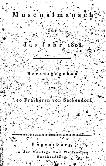 seckendorf musenalmanach 1808 - bandtitel