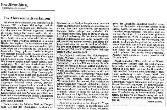 neue zuercher zeitung